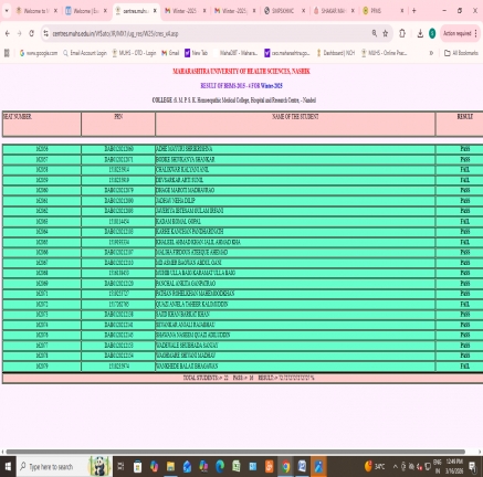 Exam Result Winter- 2025